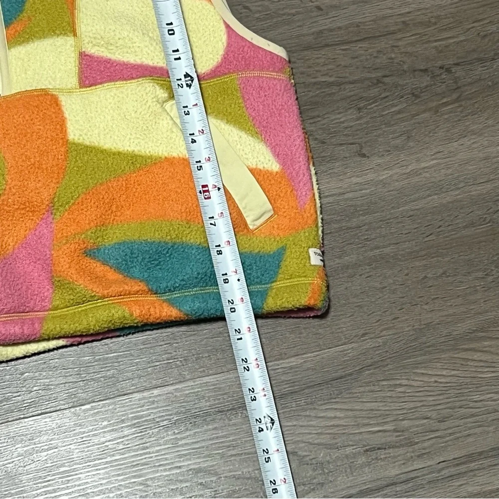 Toad & Co Medium Campo Fleece Vest Pink Green Half Zip Pockets Hike Outdoor Gorp - Picture 7 of 7